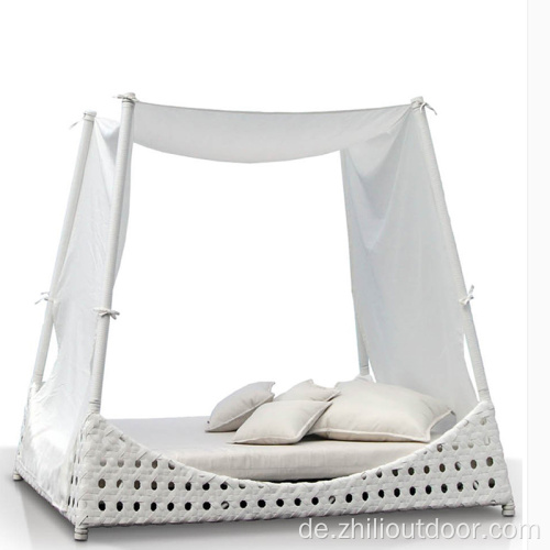 Outdoor -Tagesbett -Fabrik schwarzer Rattan Garten Daybett